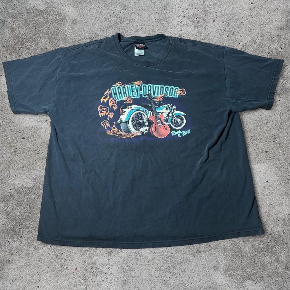 Vintage Harley Davidson Hanes Beefy T-Shirt Men’s 2XL Black Biker Graphic Tee